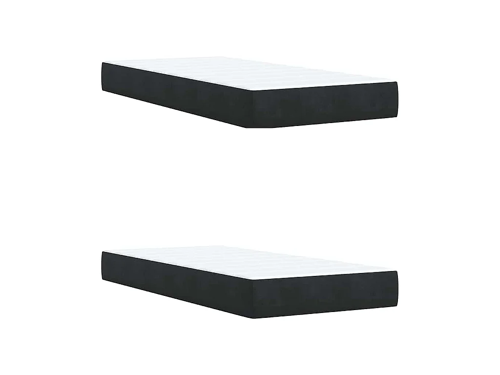 Cama box spring con colchón terciopelo negro 200x200 cm