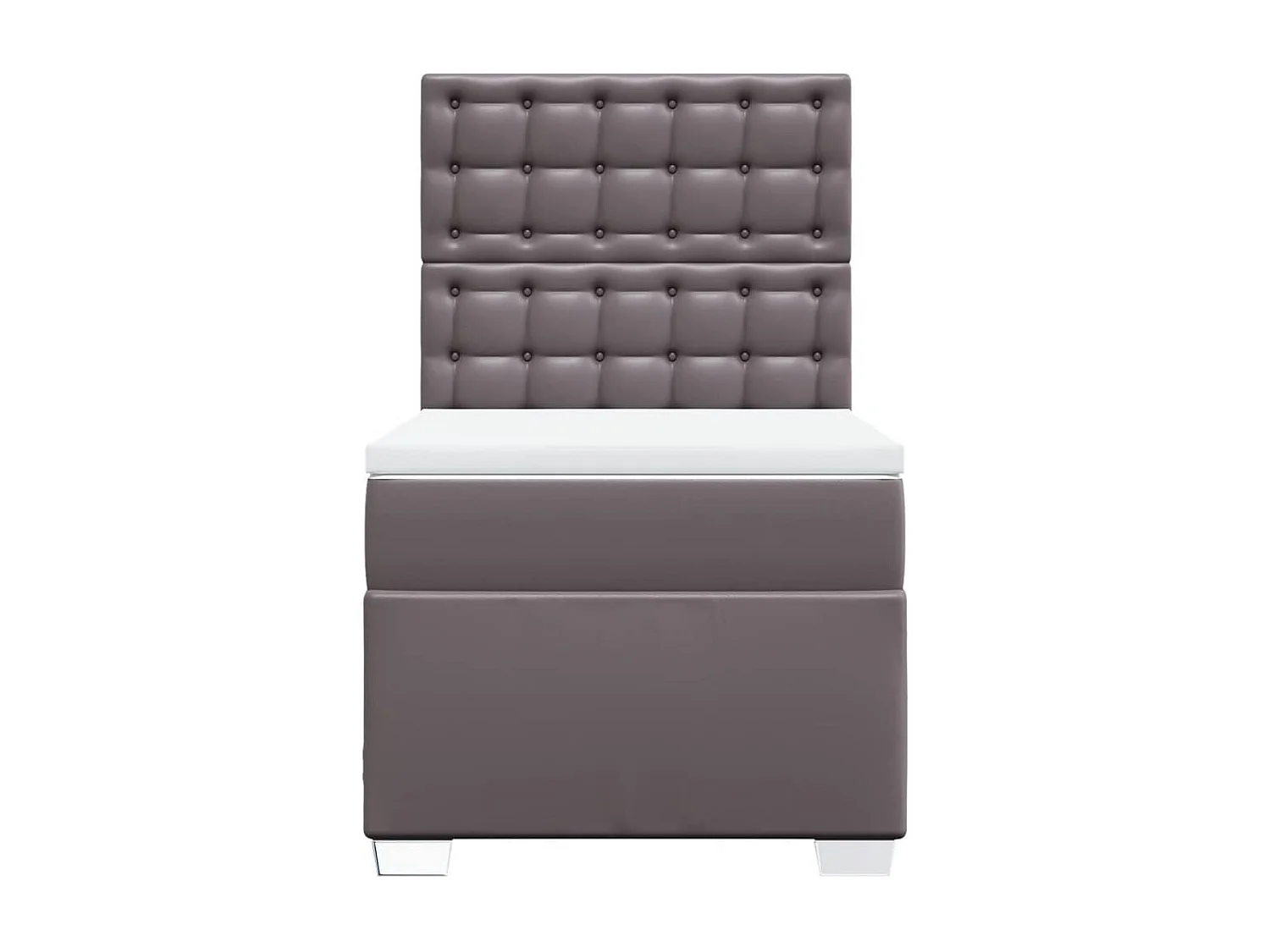 Sommier à lattes de lit avec matelas Gris 100x200 cm Similicuir