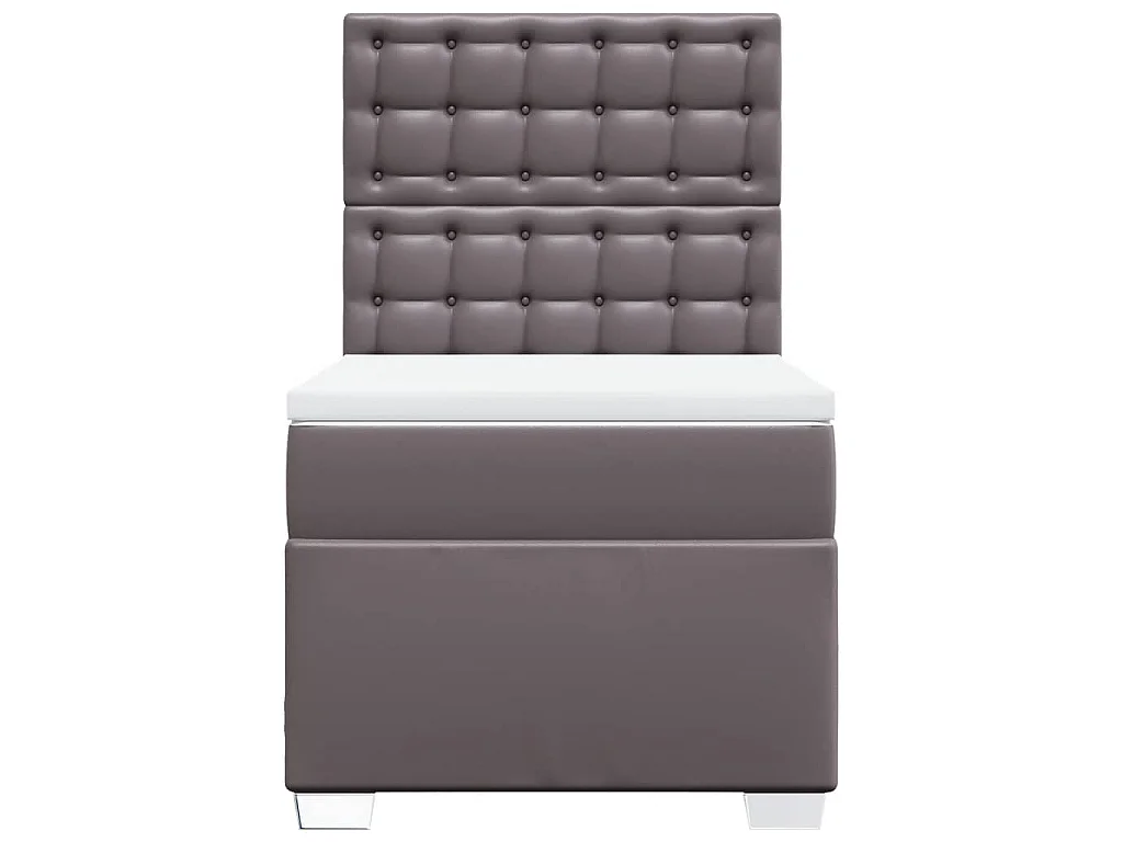Boxspring met matras kunstleer grijs 100x200 cm