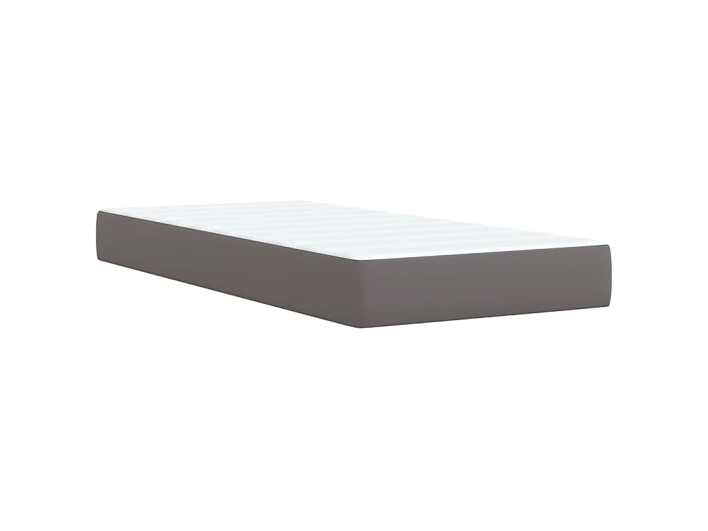 Boxspring met matras kunstleer grijs 100x200 cm
