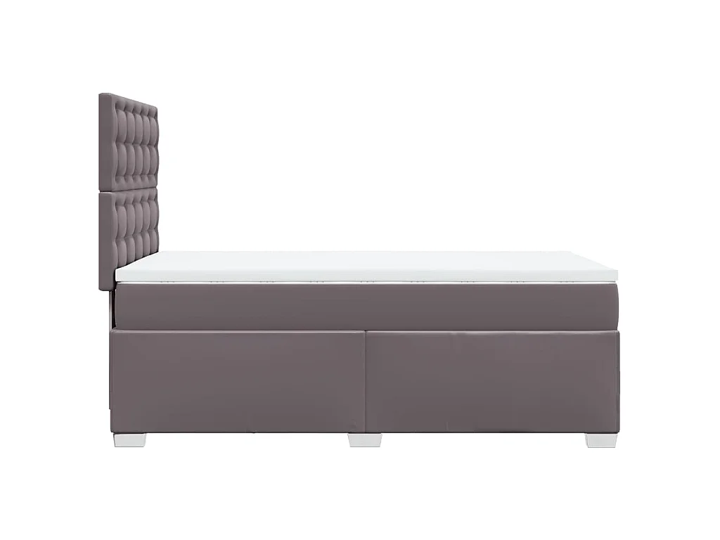 Boxspring met matras kunstleer grijs 100x200 cm