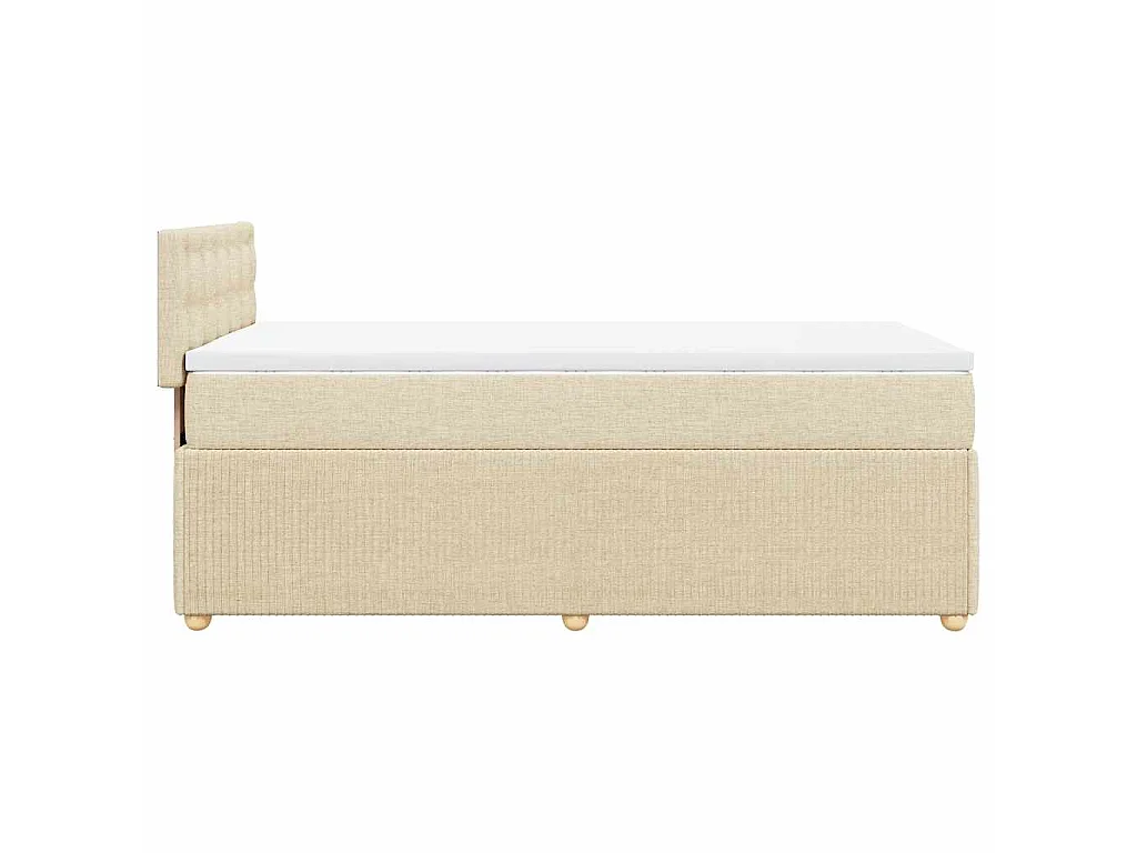 Giroletto a Molle con Materasso Crema 90x190 cm in Tessuto