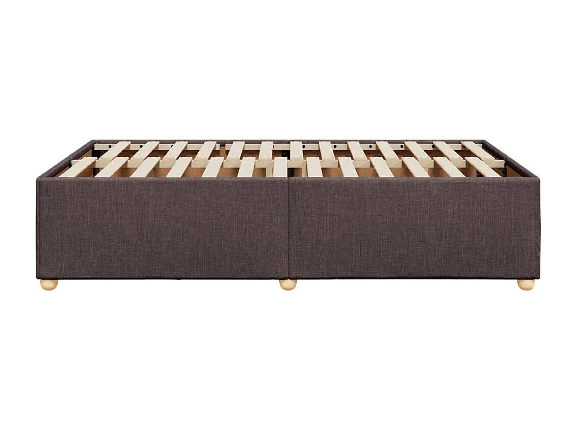 Cadre de lit sans matelas marron foncé 120x190 cm tissu