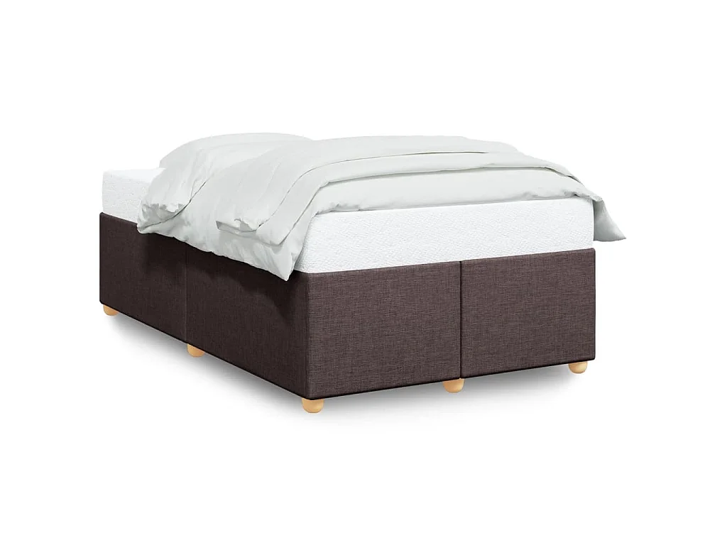 Cadre de lit sans matelas marron foncé 120x190 cm tissu
