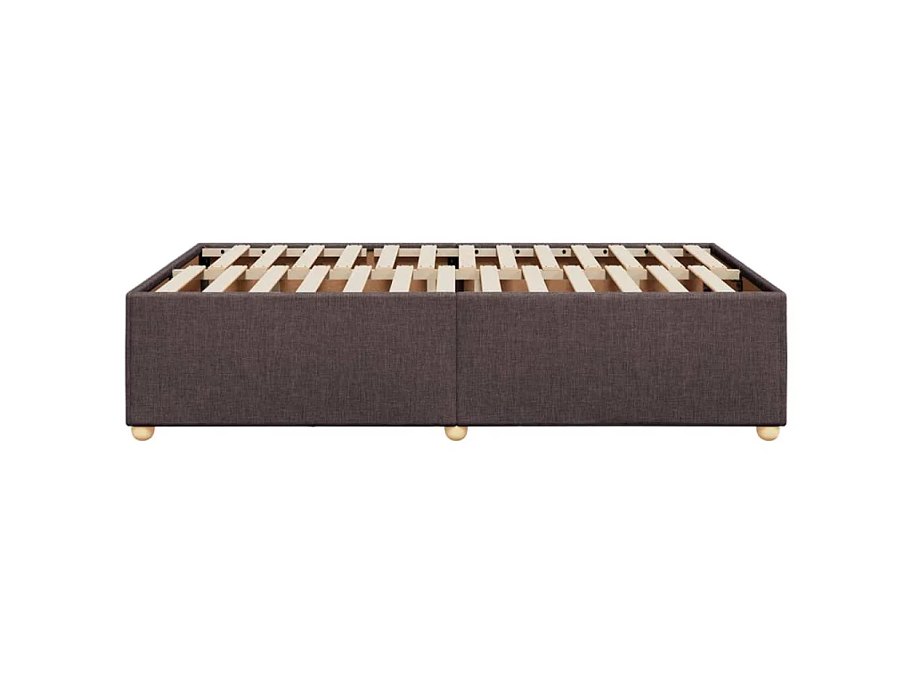 Cadre de lit sans matelas marron foncé 120x190 cm tissu