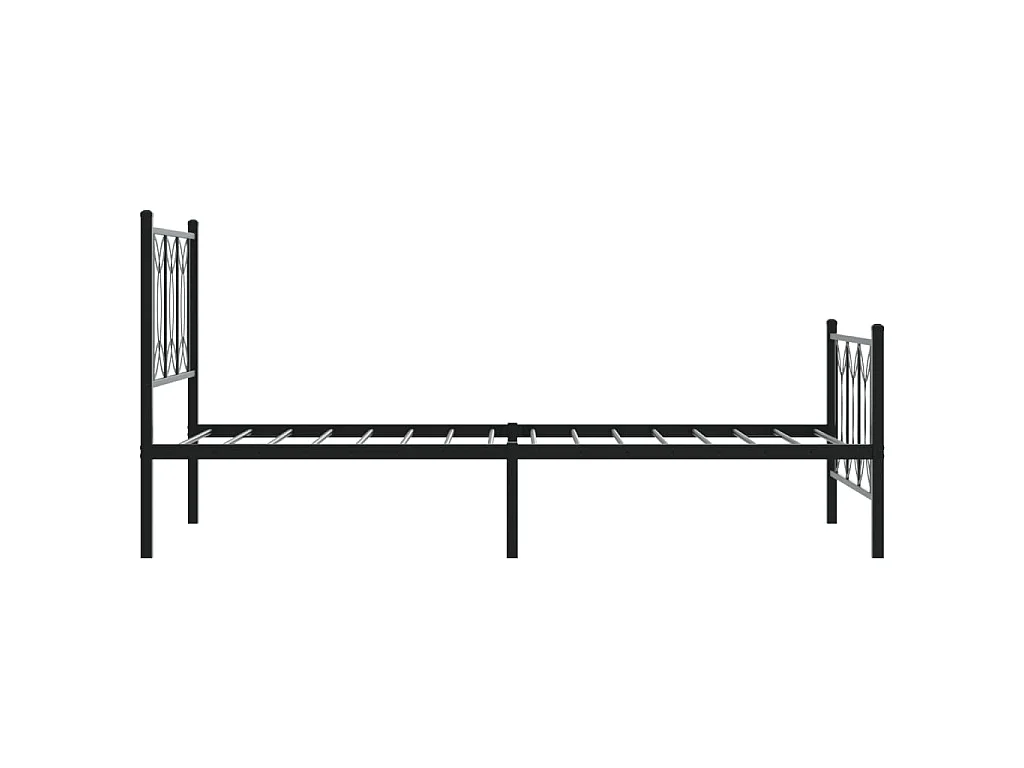 Bedframe met hoofd- en voeteneinde metaal zwart 75x190 cm