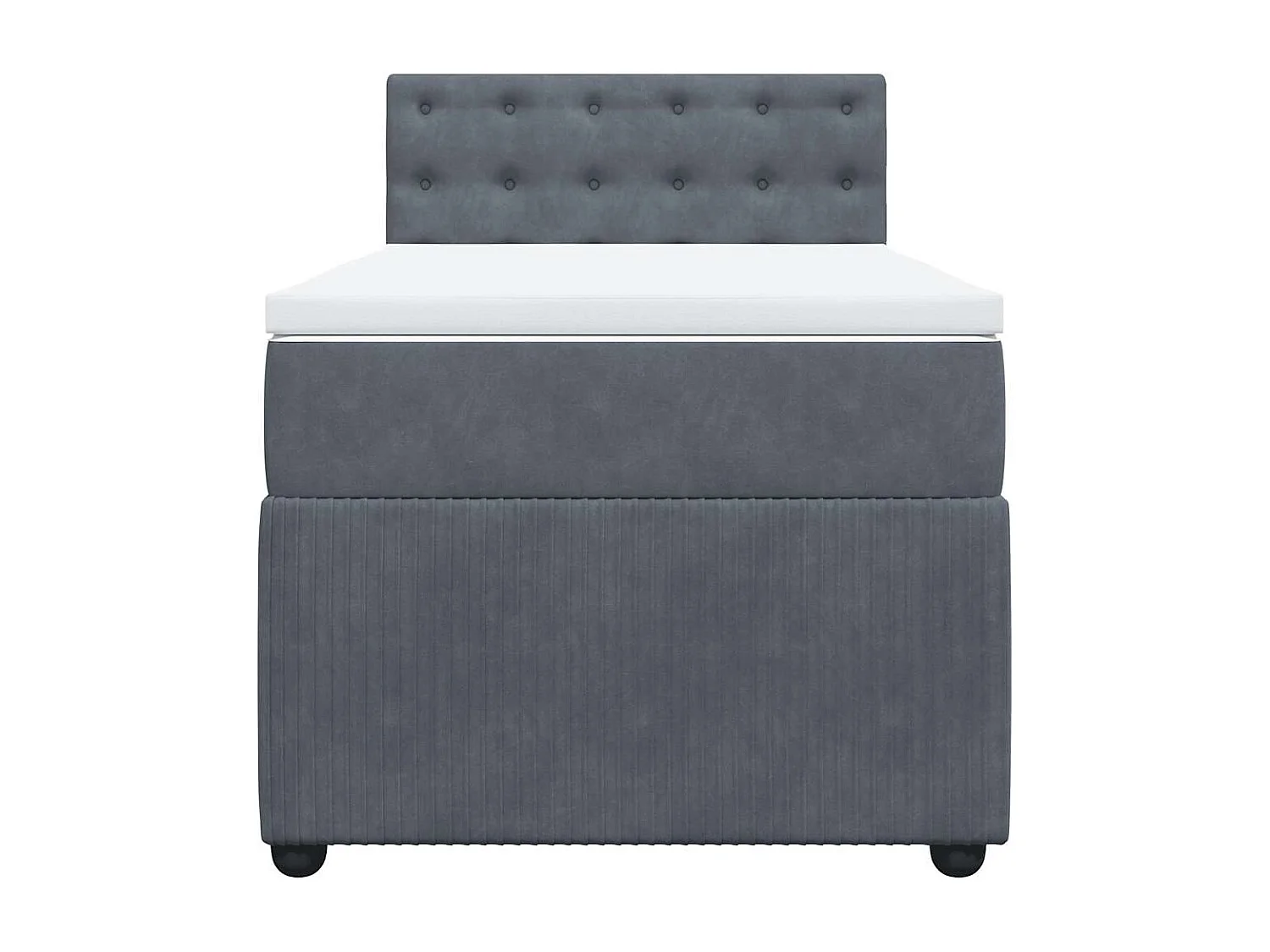 Giroletto a Molle con Materasso Grigio Scuro 90x200 cm Velluto