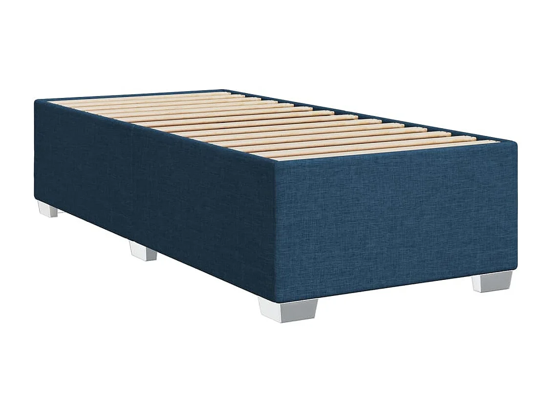 Boxspring met matras stof blauw 90x190 cm