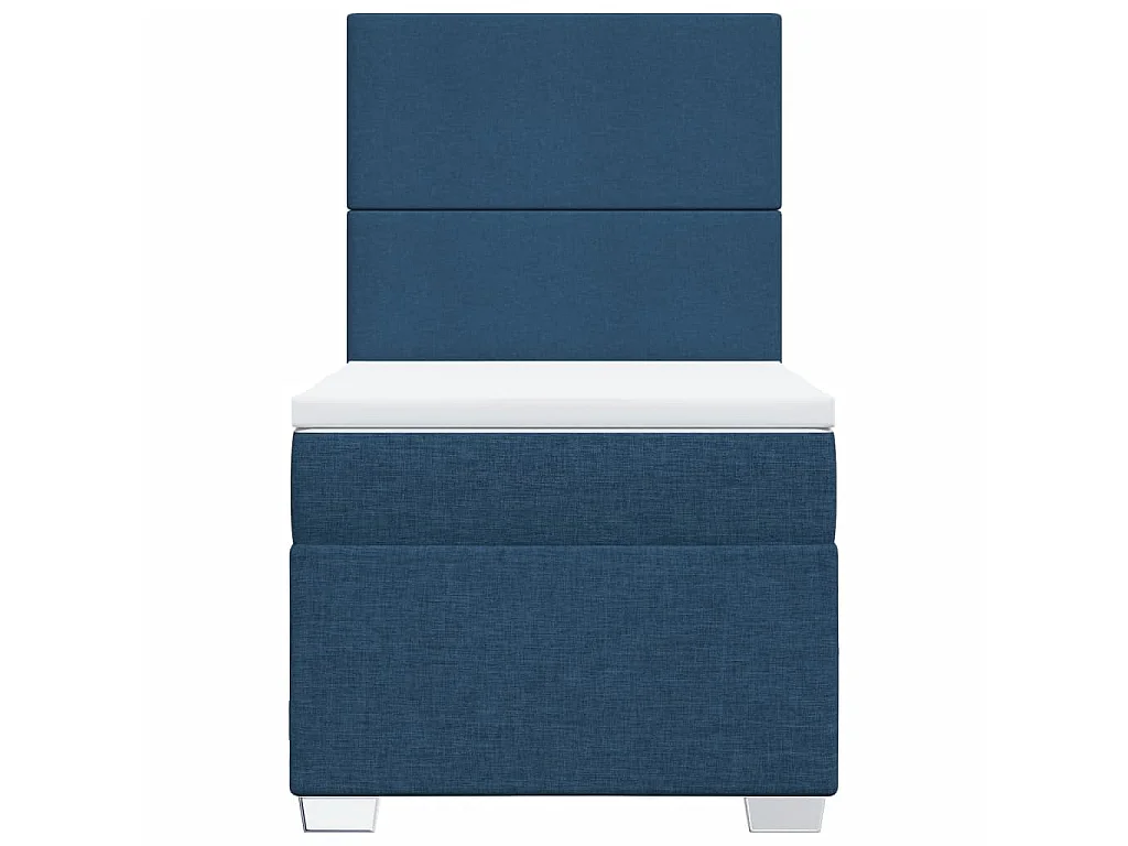 Cama com molas/colchão 90x190 cm tecido azul