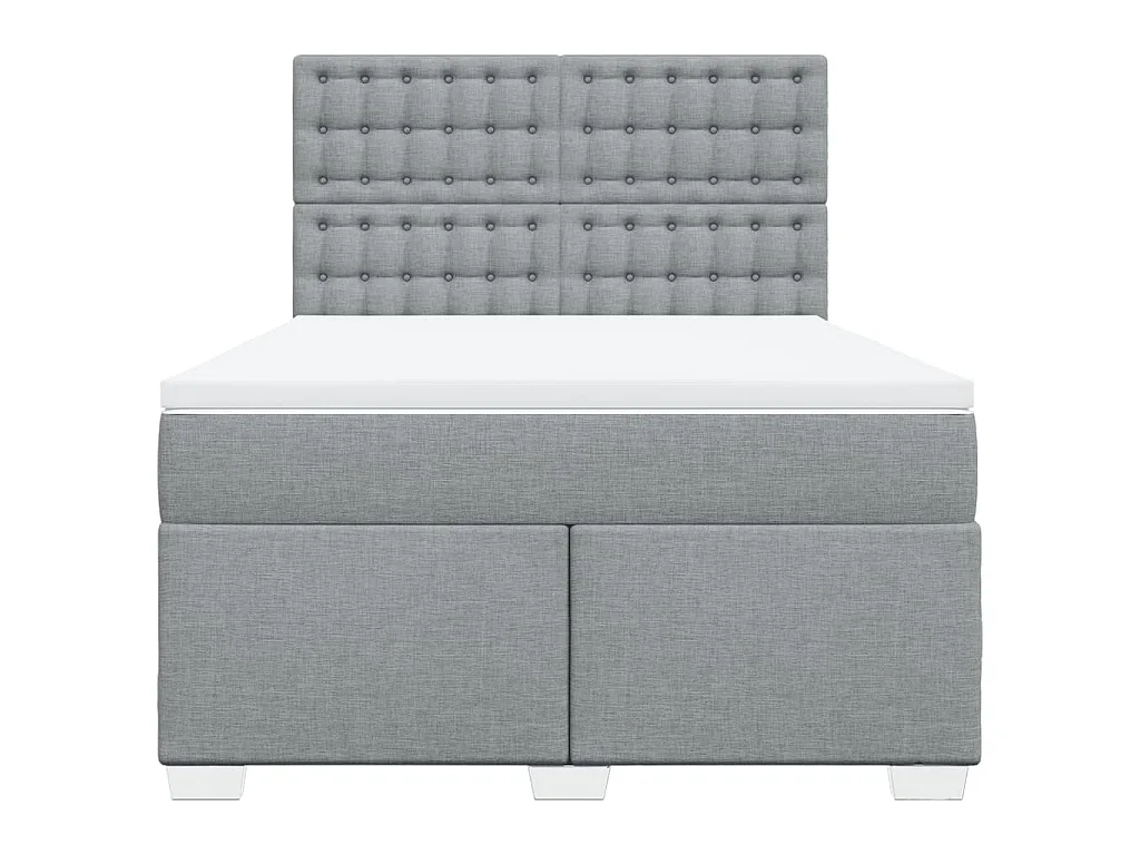 Giroletto a Molle con Materasso Grigio Chiaro 160x200cm Tessuto