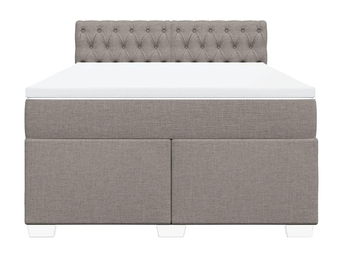 Sommier à lattes de lit avec matelas Taupe 140x190 cm Tissu