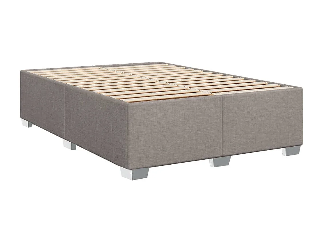 Sommier à lattes de lit avec matelas Taupe 140x190 cm Tissu