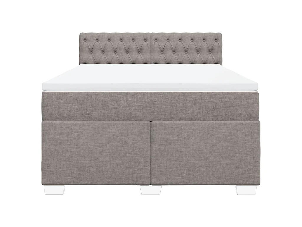 Sommier à lattes de lit avec matelas Taupe 140x190 cm Tissu