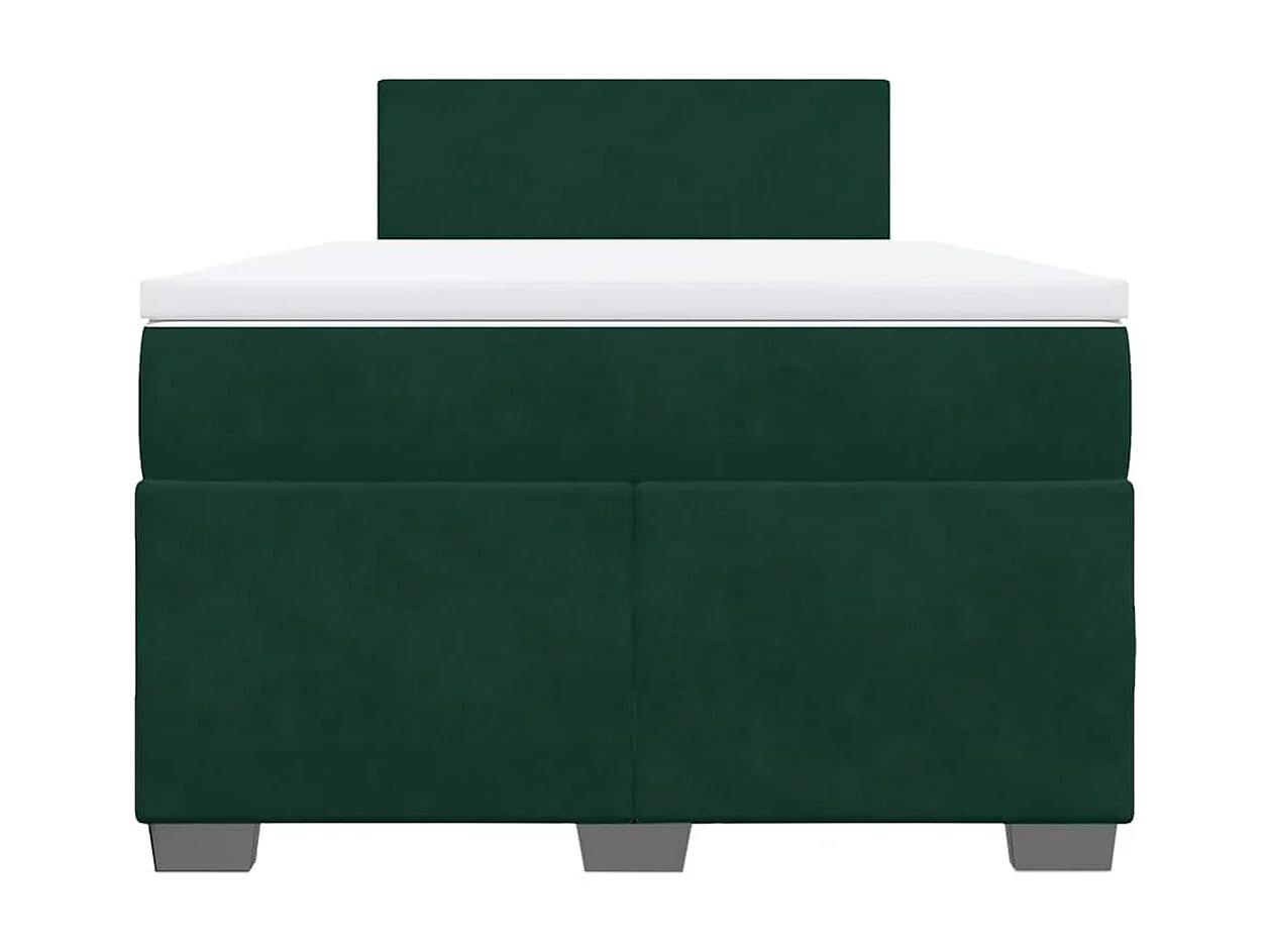 Giroletto a Molle con Materasso Verde Scuro 120x190 cm Velluto