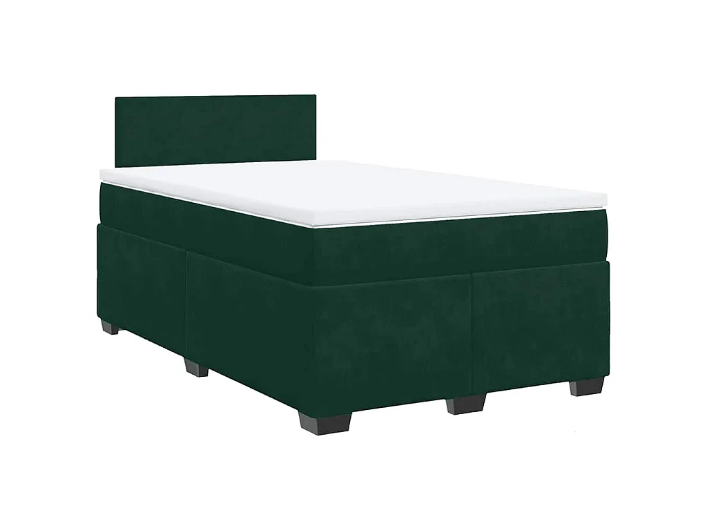 Giroletto a Molle con Materasso Verde Scuro 120x190 cm Velluto