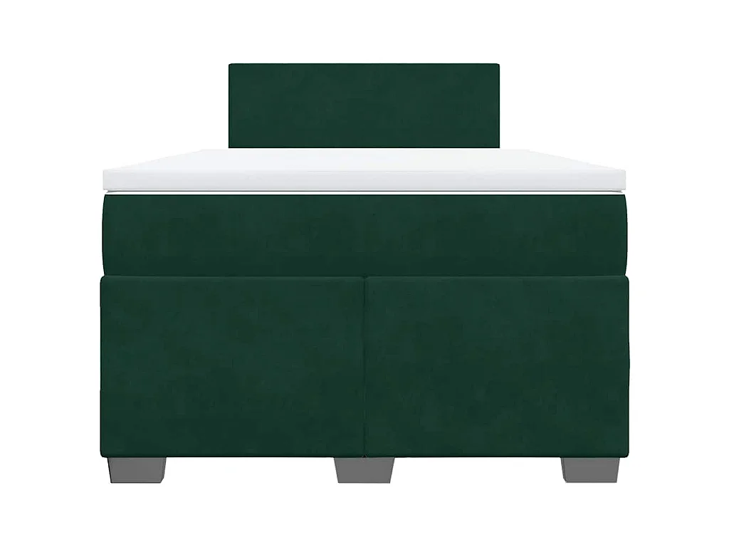 Giroletto a Molle con Materasso Verde Scuro 120x190 cm Velluto