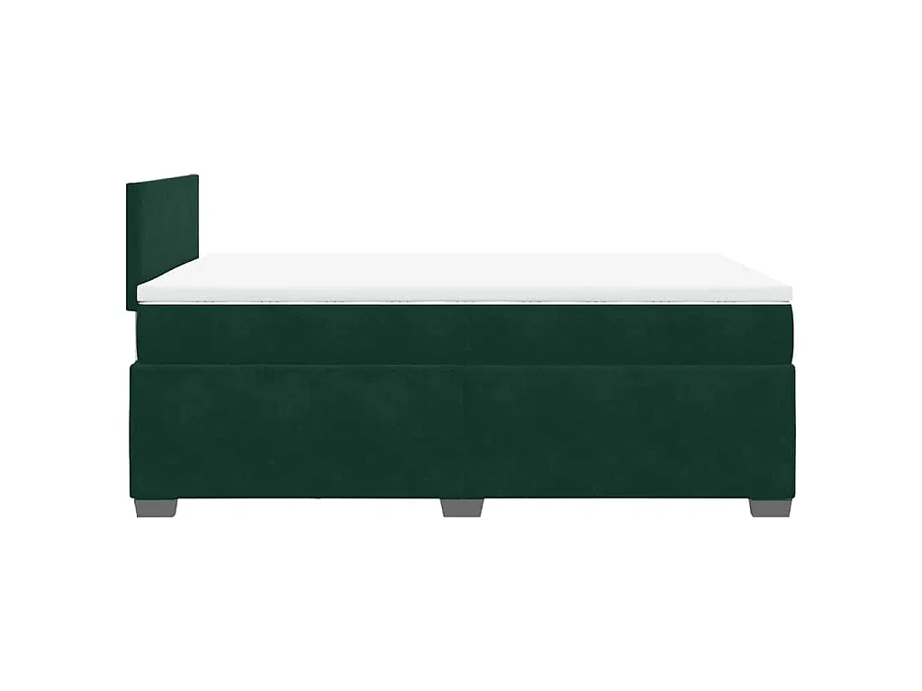 Giroletto a Molle con Materasso Verde Scuro 120x190 cm Velluto