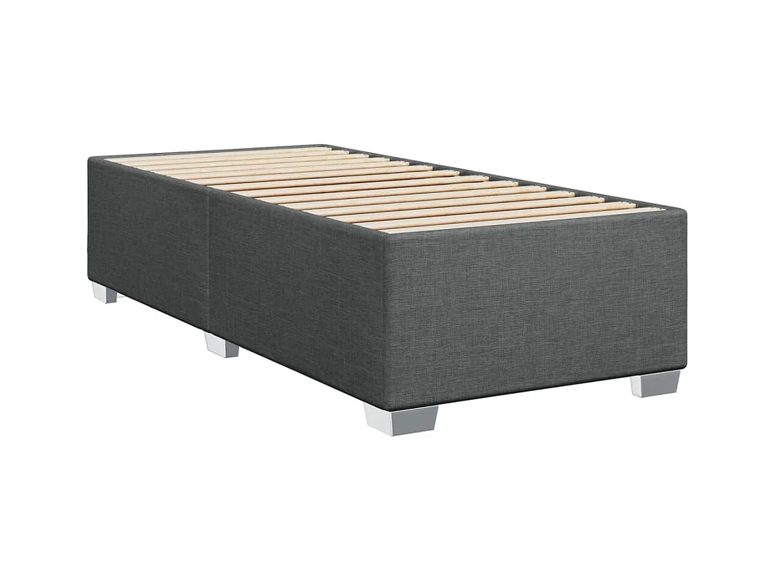 Sommier à lattes de lit avec matelas Gris foncé 100x200cm Tissu