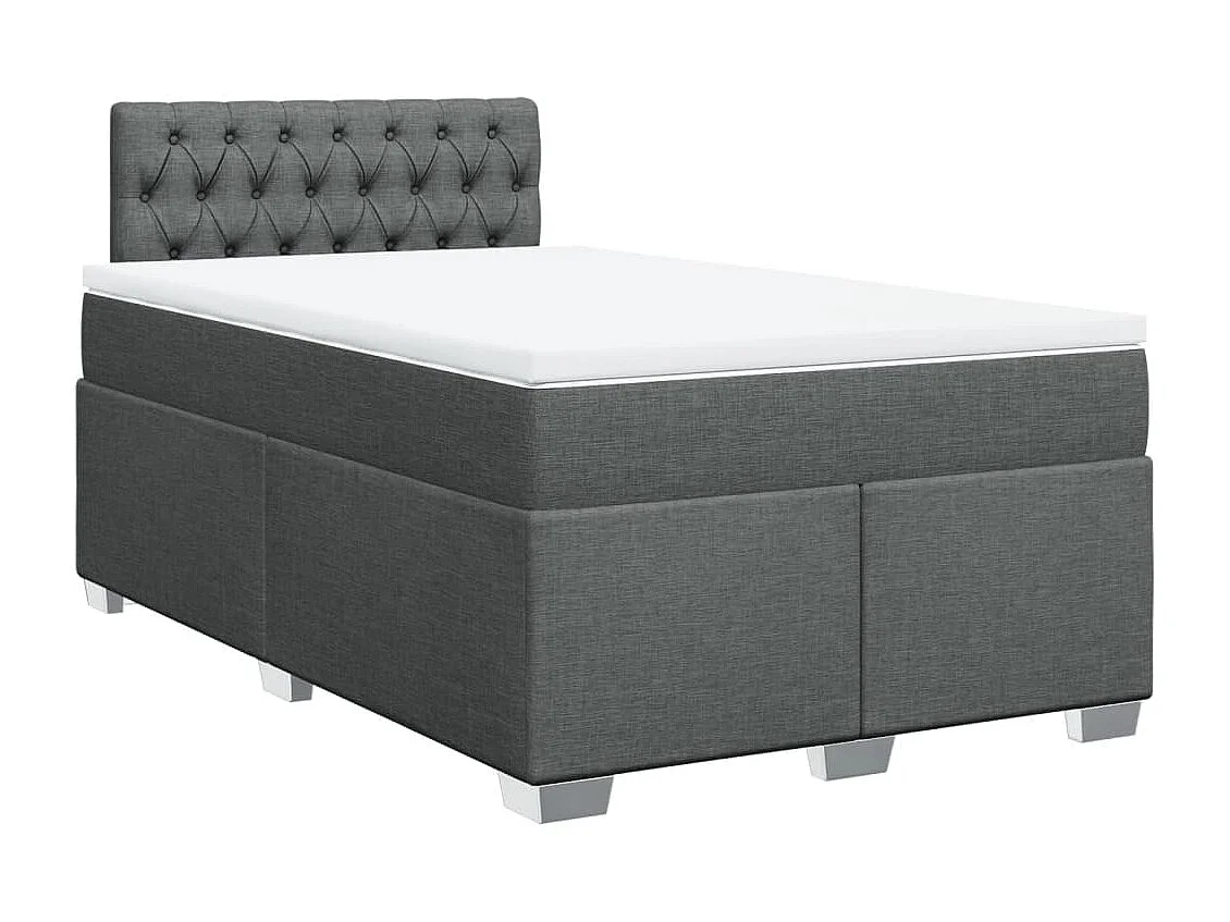 Boxspring met matras stof donkergrijs 120x190 cm