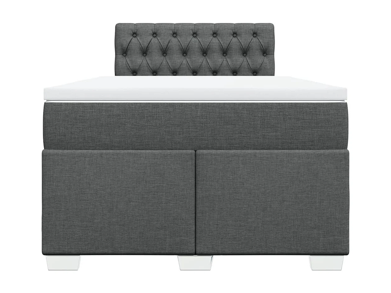 Boxspring met matras stof donkergrijs 120x190 cm