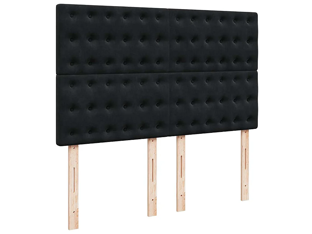 Boxspring met matras fluweel zwart 160x200 cm