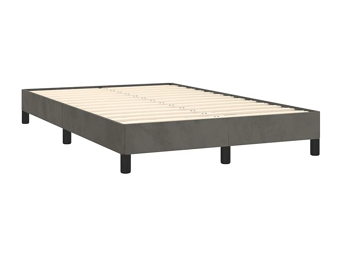 Sommier à lattes de lit avec matelas LED gris foncé 120x190 cm