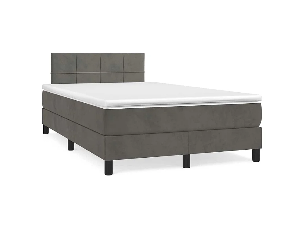 Boxspring met matras en LED fluweel donkergrijs 120x190 cm