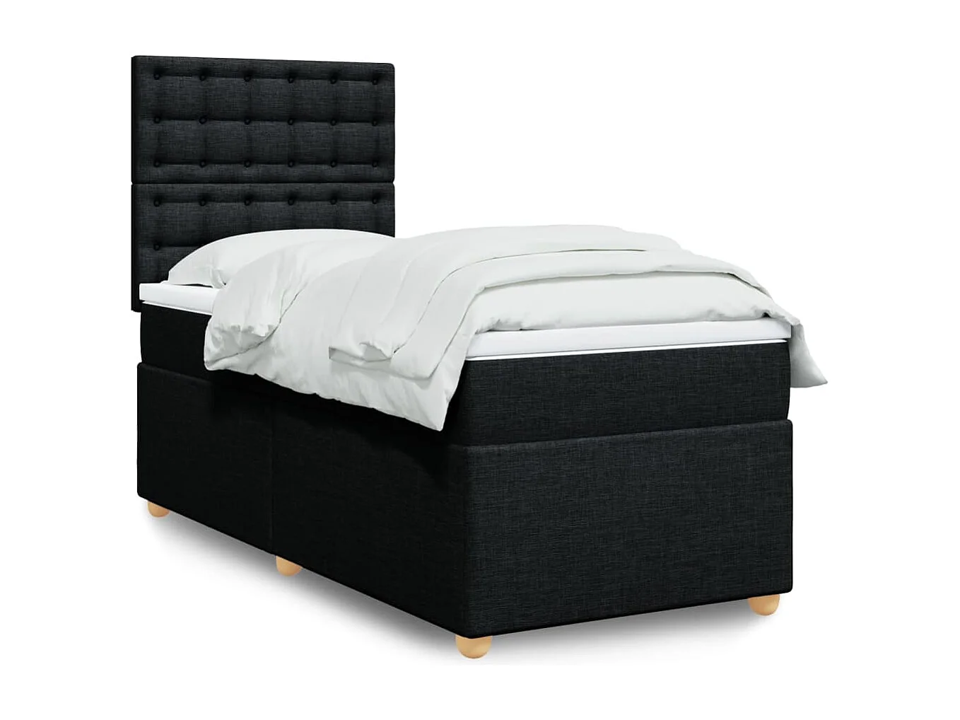 Sommier à lattes de lit et matelas Noir 80x200 cm Tissu