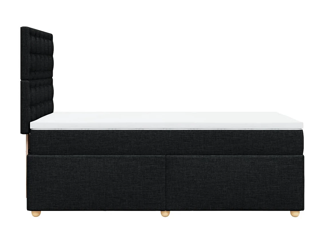 Sommier à lattes de lit et matelas Noir 80x200 cm Tissu