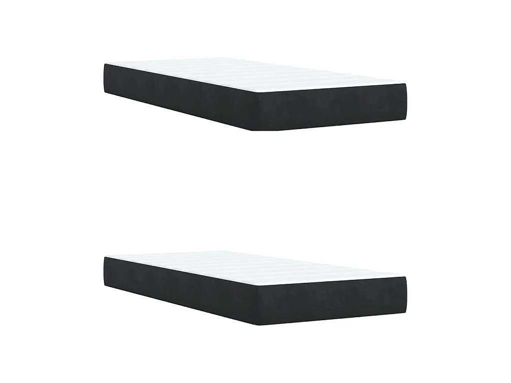 Cama box spring con colchón terciopelo negro 200x200 cm