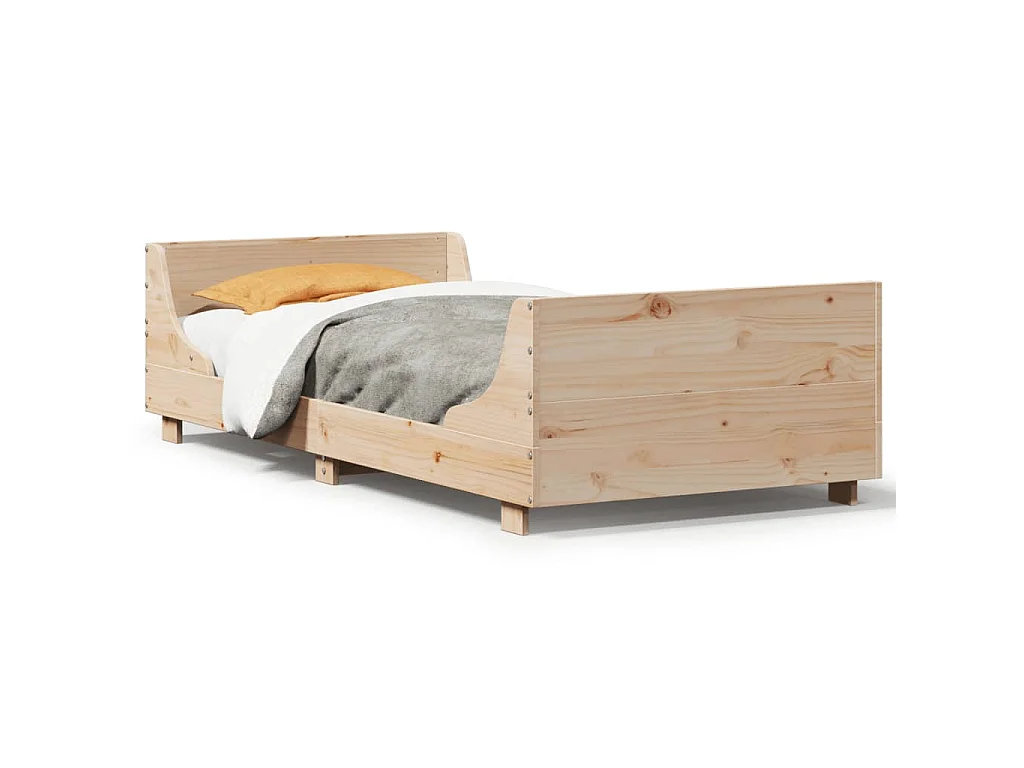 Cama sem colchão 100x200 cm madeira de pinho maciça
