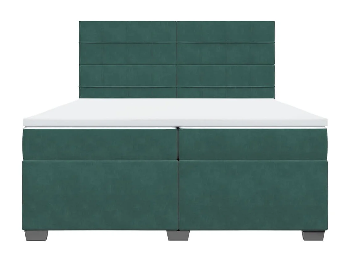 Boxspring met matras fluweel donkergroen 200x200 cm