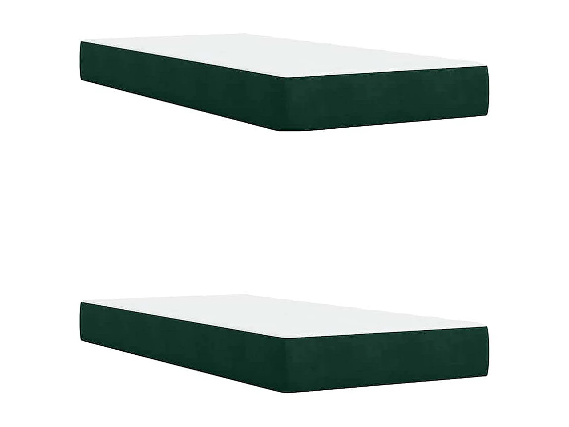 Cama box spring con colchón terciopelo verde oscuro 200x200 cm
