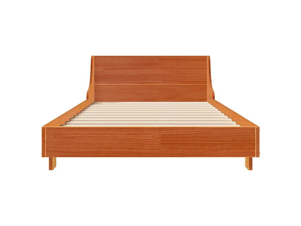 Massivholzbett ohne Matratze Wachsbraun 90x190 cm Kiefernholz