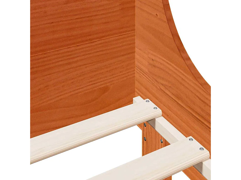 Massivholzbett ohne Matratze Wachsbraun 90x190 cm Kiefernholz