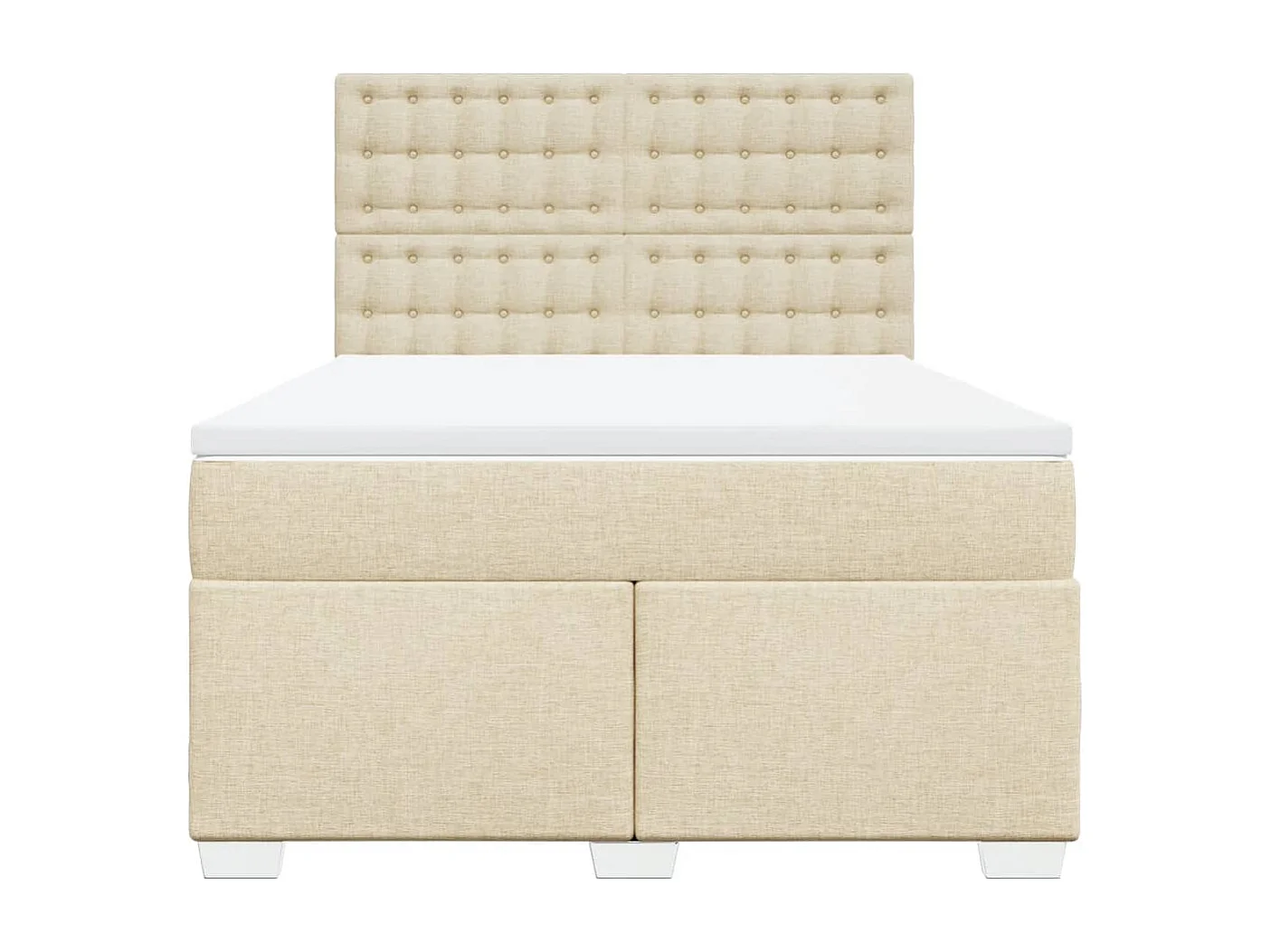 Cama com molas/colchão 140x200 cm tecido cor creme