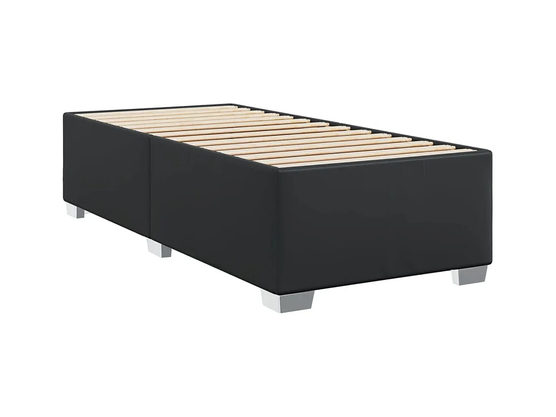 Sommier à lattes de lit avec matelas Noir 80x200cm Similicuir