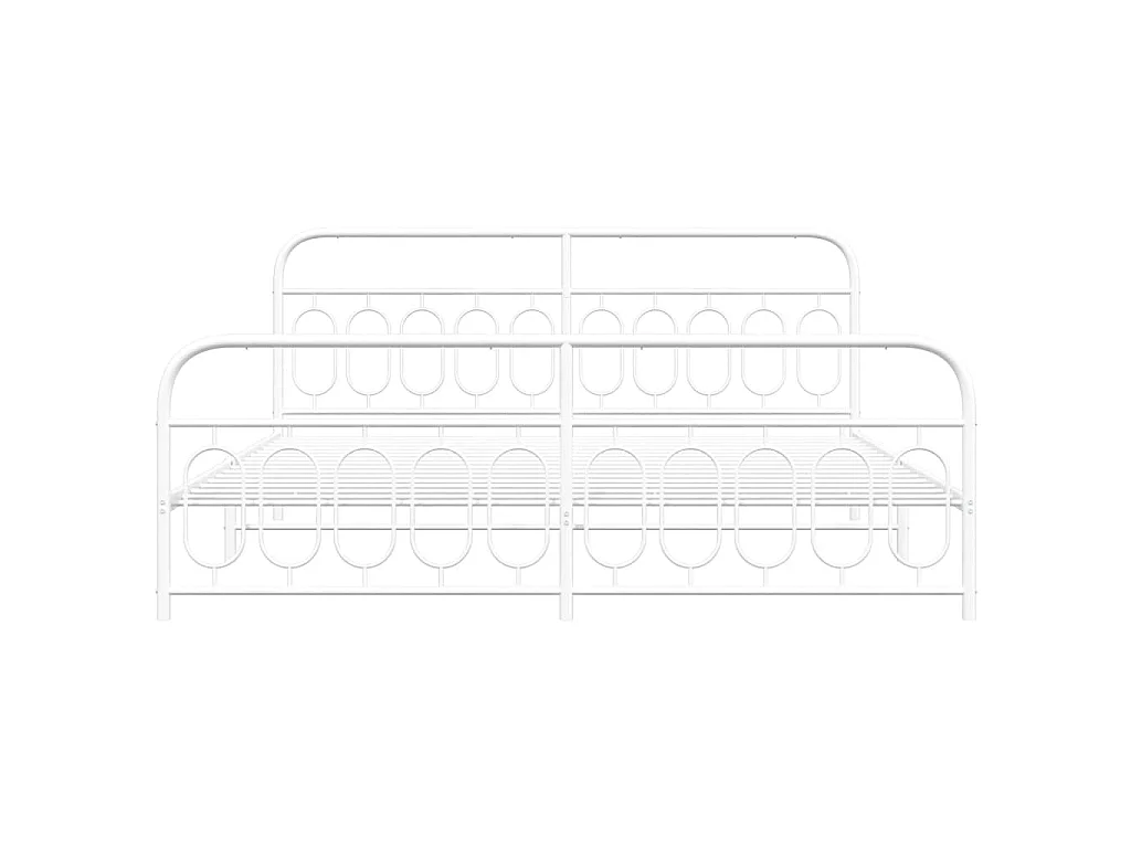 Bedframe met hoofd- en voeteneinde metaal wit 200x200 cm