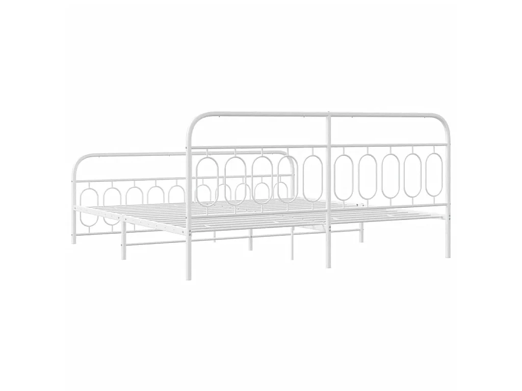 Bedframe met hoofd- en voeteneinde metaal wit 200x200 cm