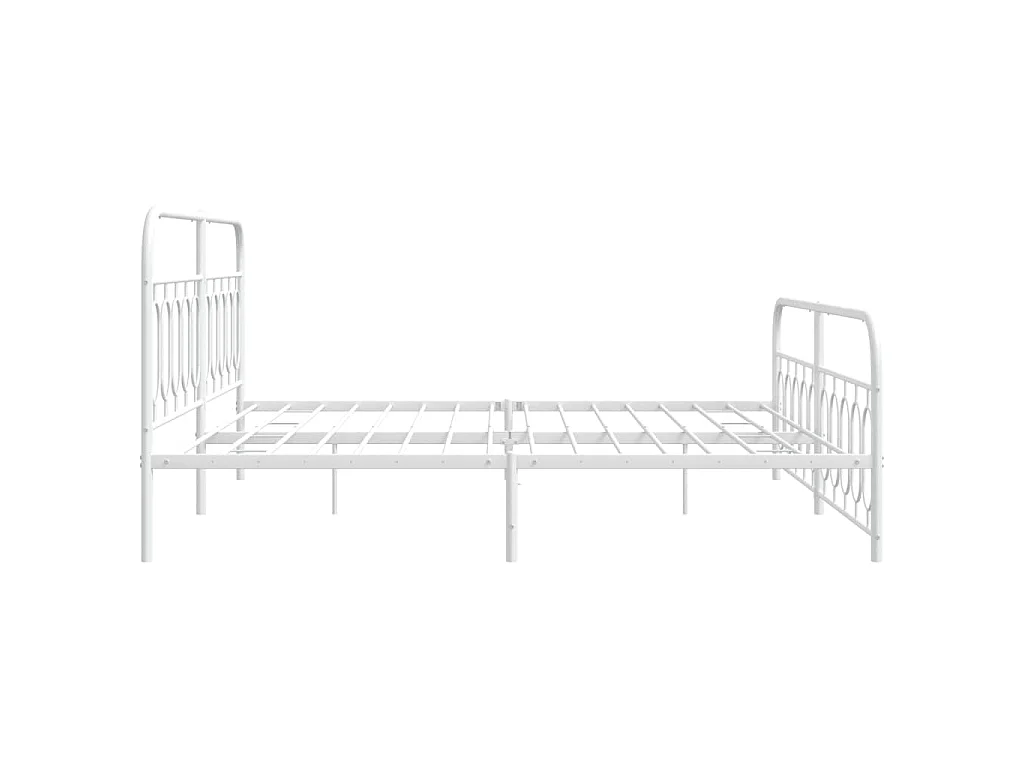 Bedframe met hoofd- en voeteneinde metaal wit 200x200 cm