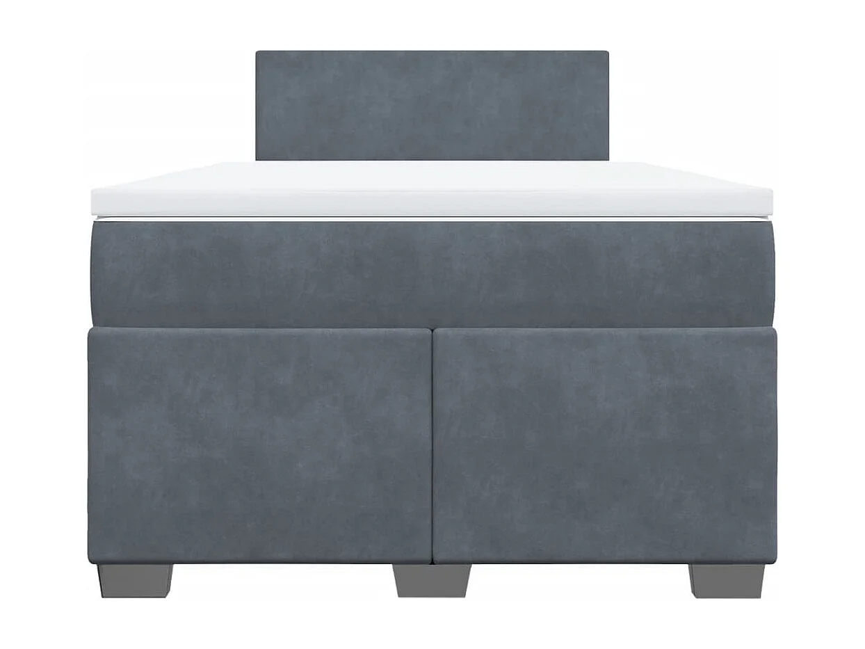 Boxspring met matras fluweel donkergrijs 120x190 cm