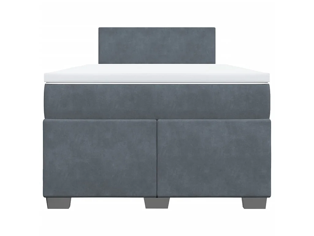 Cama box spring con colchón terciopelo gris oscuro 120x190 cm