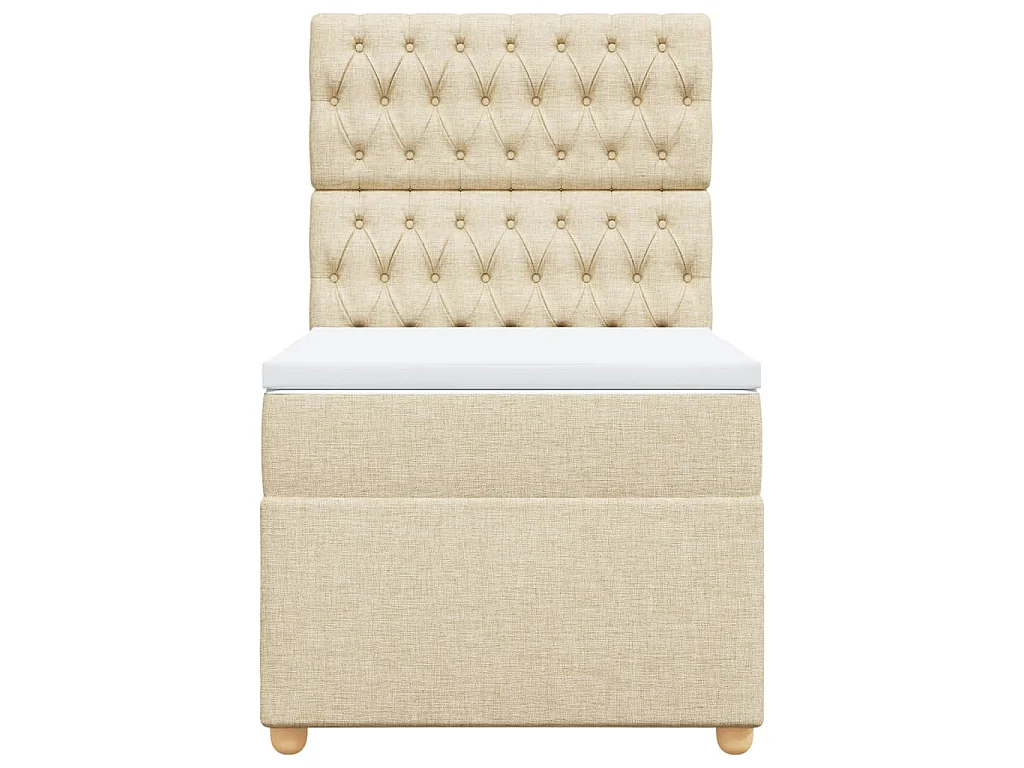 Sommier à lattes de lit avec matelas Crème 80x200 cm Tissu