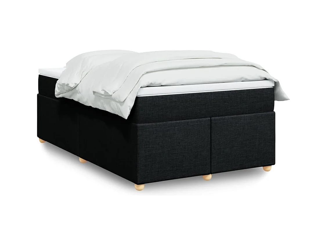 Sommier à lattes de lit avec matelas Noir 120x200 cm Tissu