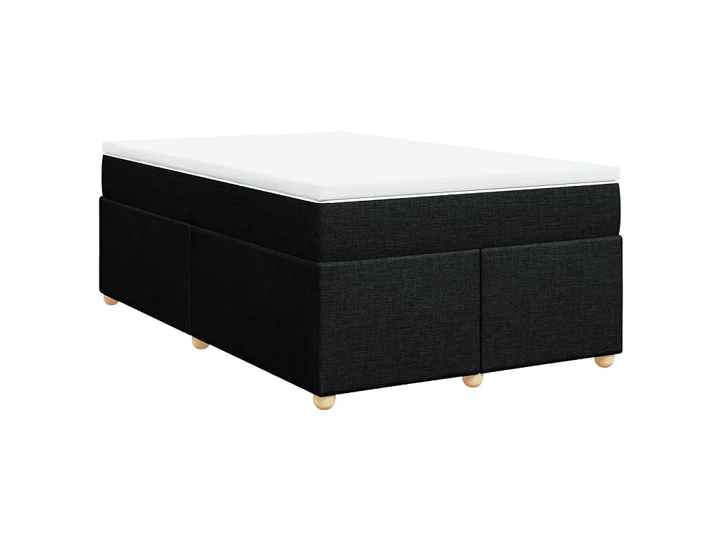 Boxspringbett mit Matratze Schwarz 120x200 cm Stoff