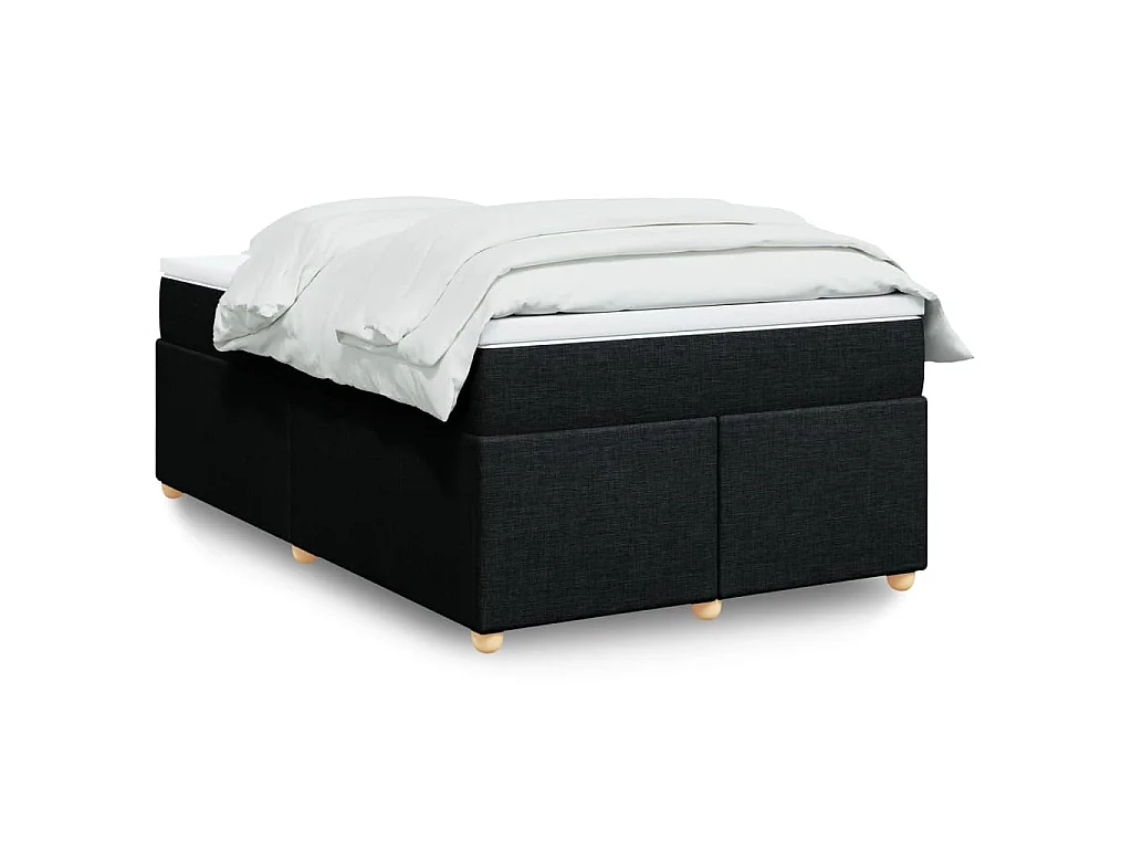 Boxspringbett mit Matratze Schwarz 120x200 cm Stoff