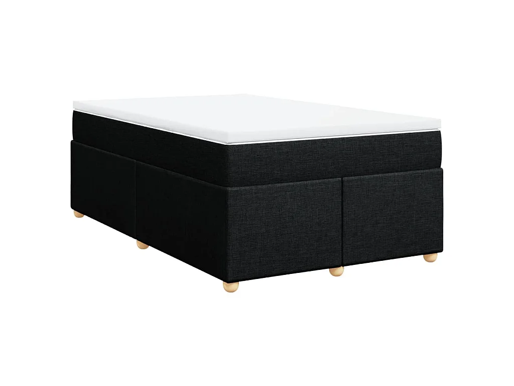 Sommier à lattes de lit avec matelas Noir 120x200 cm Tissu