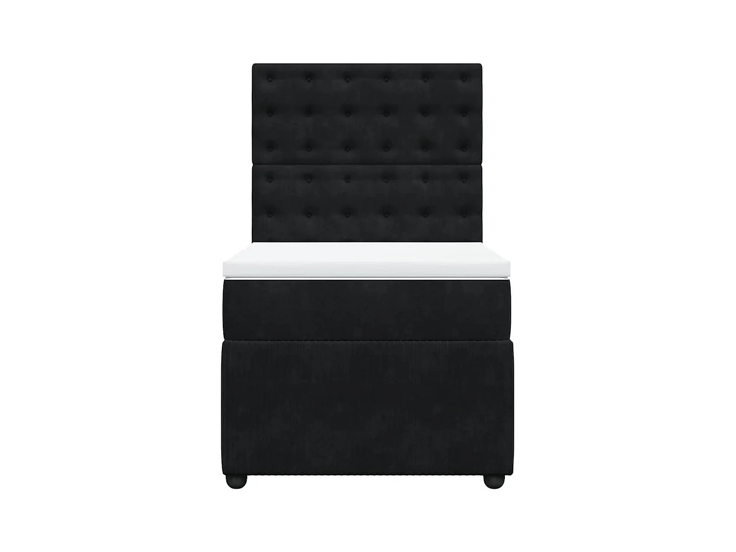 Sommier à lattes de lit avec matelas Noir 100x200 cm Velours