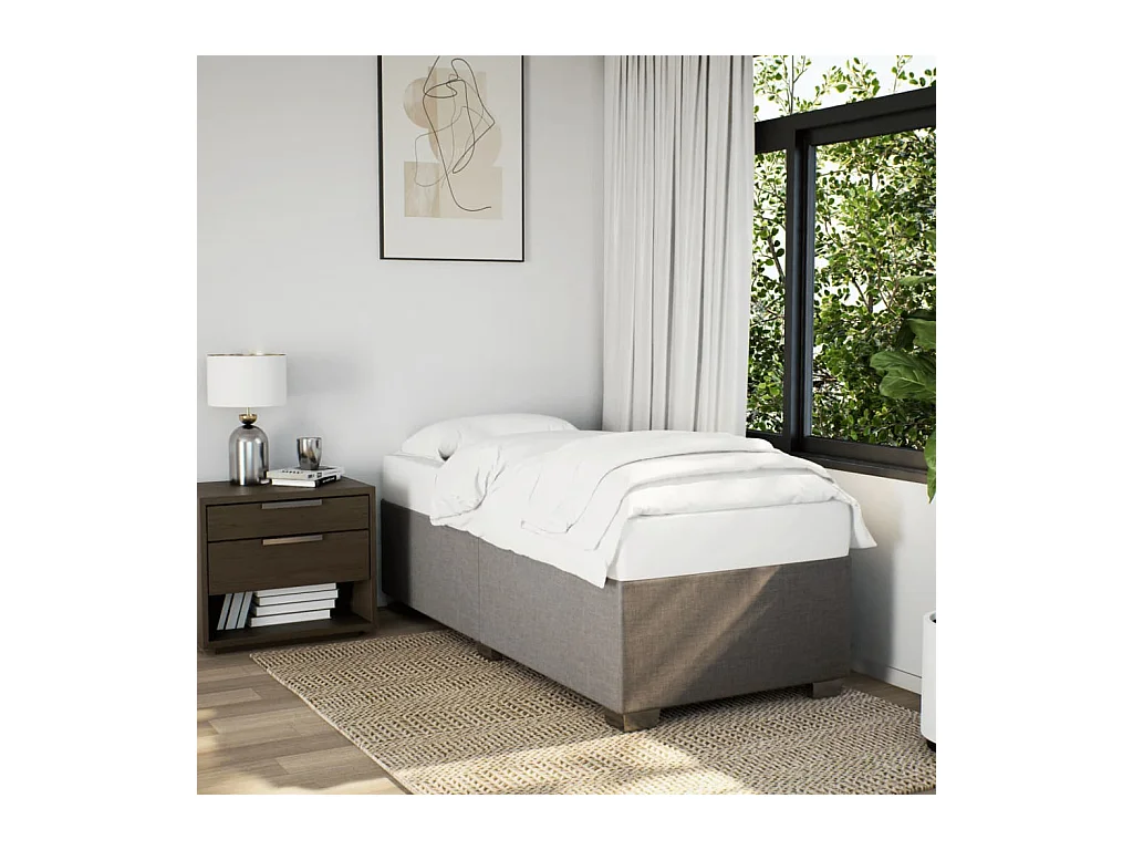Cadre de lit sans matelas taupe 90x190 cm tissu