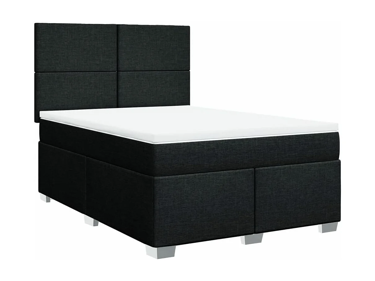 Boxspring met matras stof zwart 160x200 cm